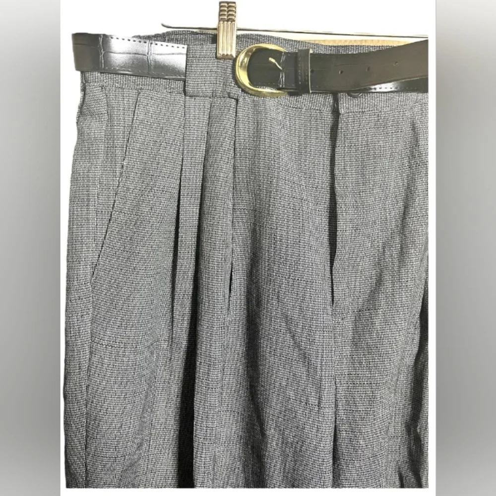 Black & White Plus Perferred Pinstripe Belted Trousers - Picture 4 of 6